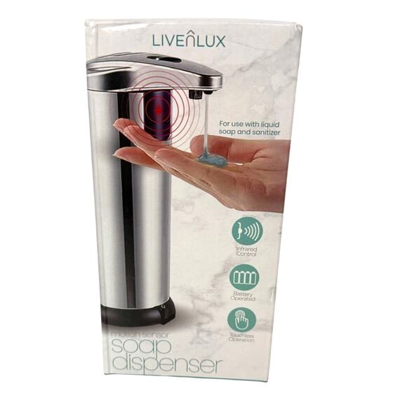 NEW Livenlux Motion Sensor Soap Dispenser Stainless Steel Touchless NIB - Picture 1 of 8